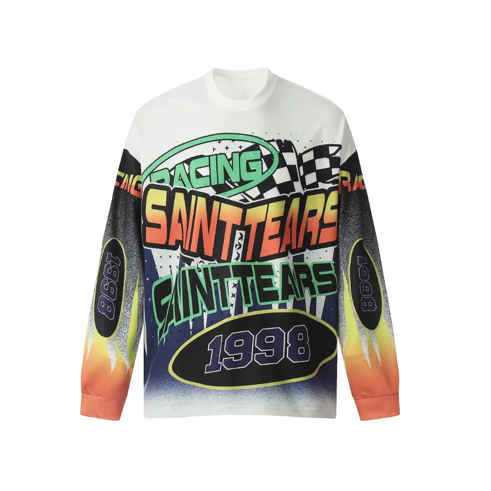 Saint michael tears all-over printed long-sleeved vintage autumn and winter T-shirt Style number: 112 Size: M L XL Wholesale price: 136 Color: Picture color